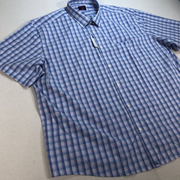 UNTUCKit Shirt Men's 3XLC Blue Bonneville Plaid Regular Fit Pocket Cotton NEW - Picture 6 of 13